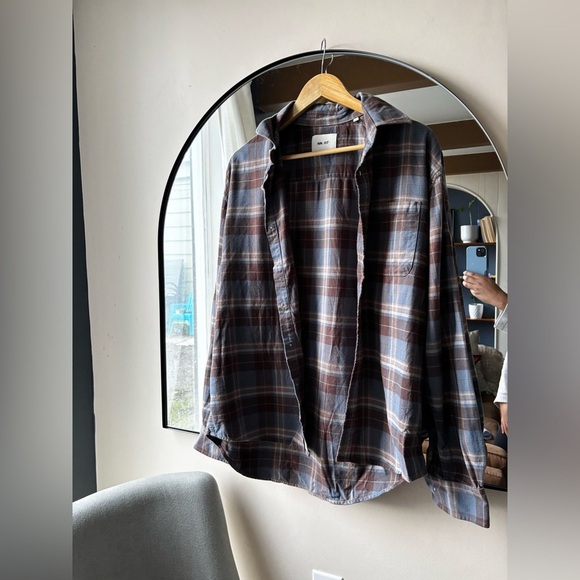NN 07. | Mens Deon Brushed Flannel Checked Shirt Brown/Blue | size large - Picture 6 of 11